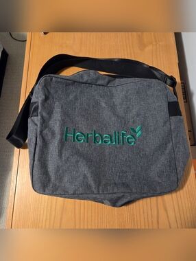 Grey Messenger Bag with Green Herbalife Logo